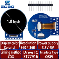 1.53 inch TFT LCD screen ST77916 small screen with a resolution of 360x360 pixels LCD round screen QSPI color screen for arduino