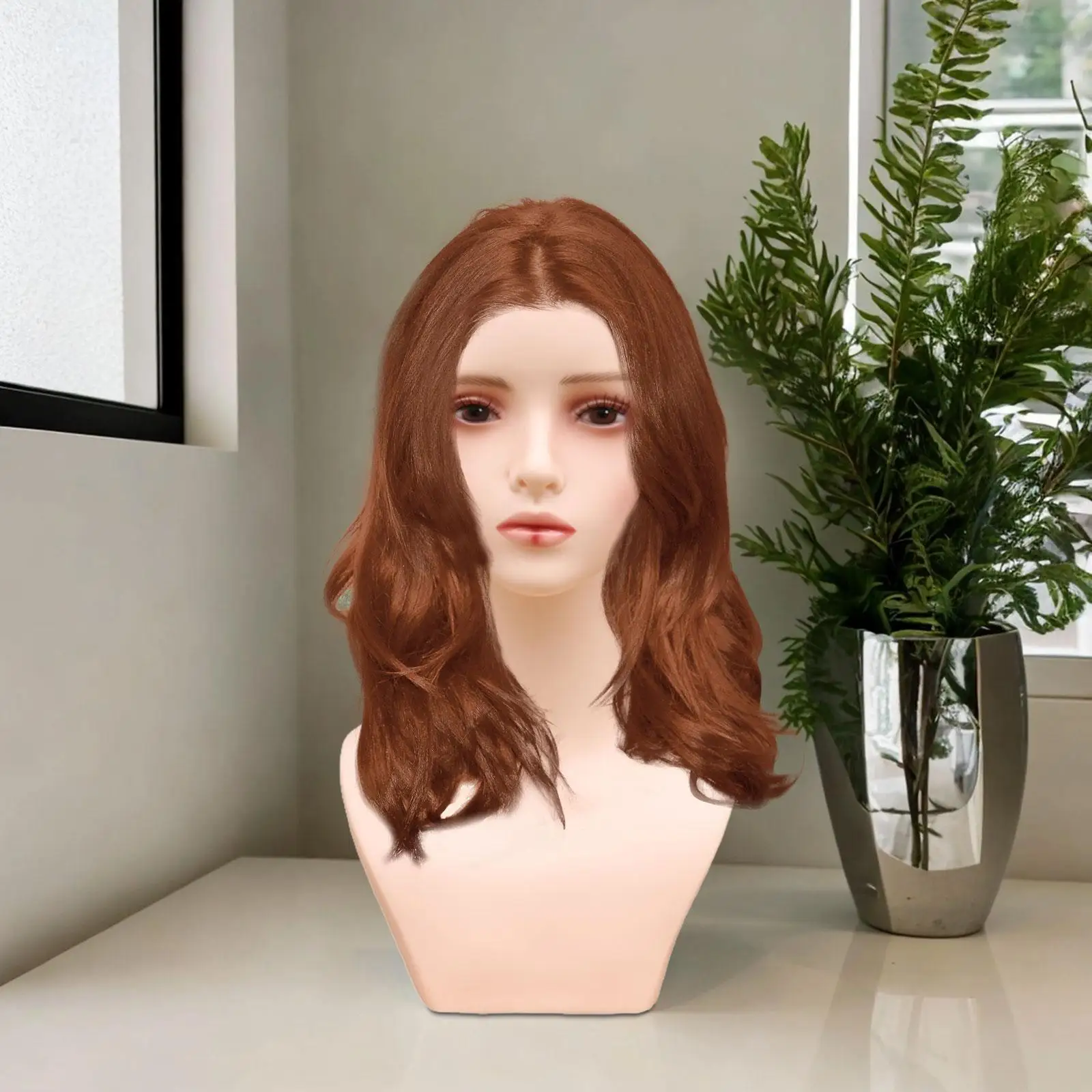 Female Mannequin Head with Shoulder for Necklace Wigs Making Styling