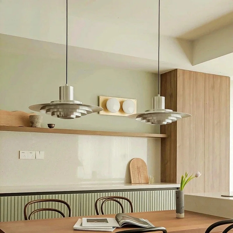 مطعم نورديك، ثريا حديثة وبسيطة، جزيرة بار القهوة، مصباح طاولة طعام لغرفة النوم