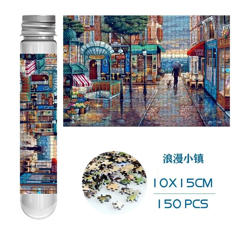 Test Tube Puzzle 150pcs Sakura Train Romantic Town Decompress Toy Educational Family Game