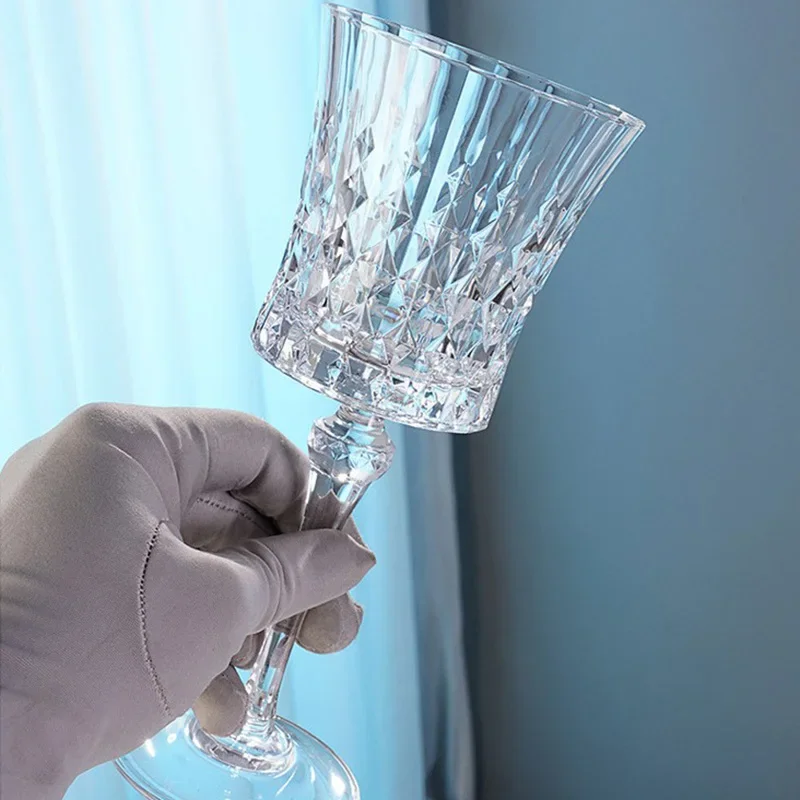 European Crystal Glass Banquet Grape Wine Glass, Transparent Dessert Cup, Sparkling Champagne Glass, French Goblet