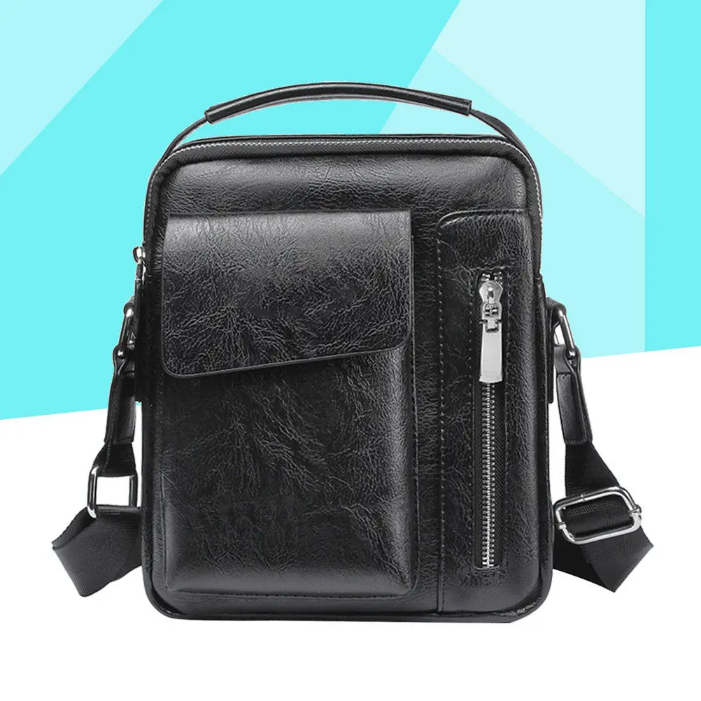 Men Messenger Bag Men's Crossbody Bag For Business Travel High Grade PU Material Sturdy Construction Design