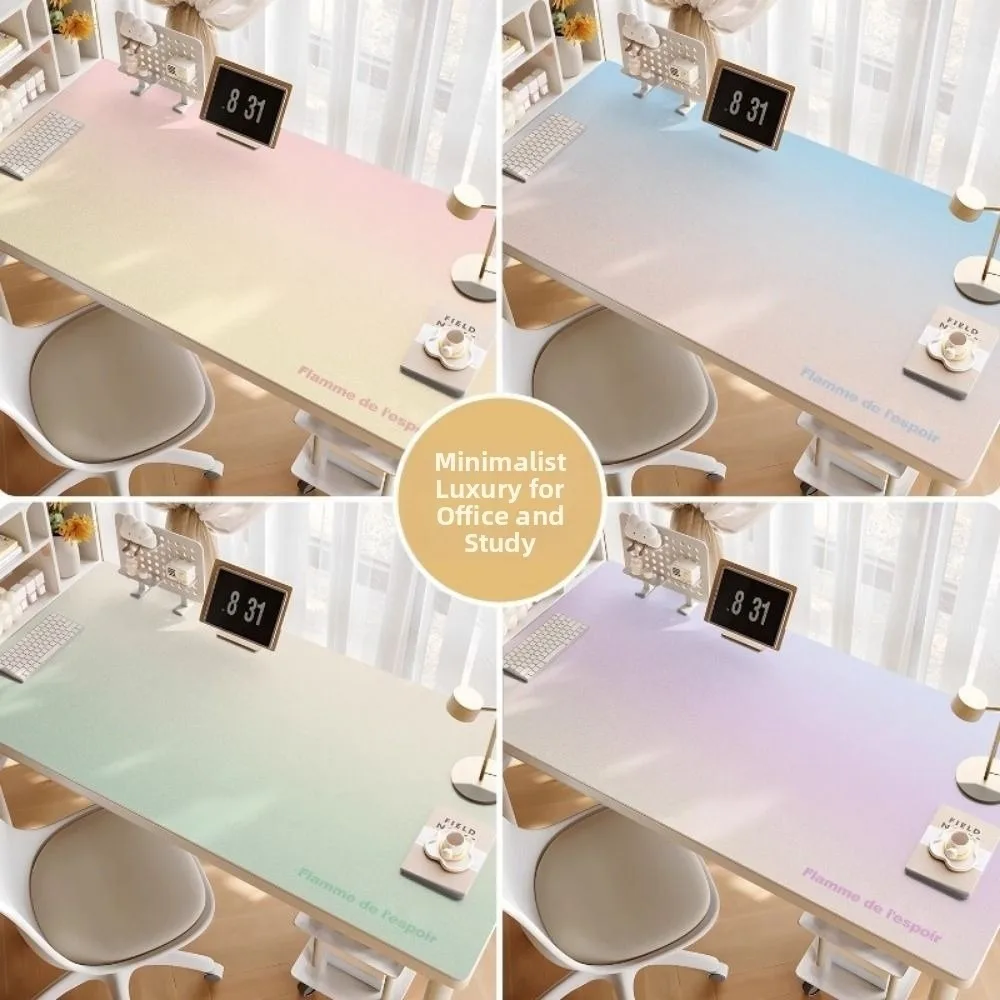 Mouse Blotter Pad Waterproof Desk Mat Solid Color Oil-proof Desk Blotter Pad Leather Dopamine Desk Pad Computer