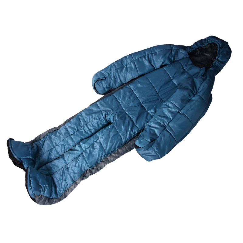 Outdoor Mountaintop Hiking Duck Down Warm Human Shape Sleeping Bag With Arms And Legs