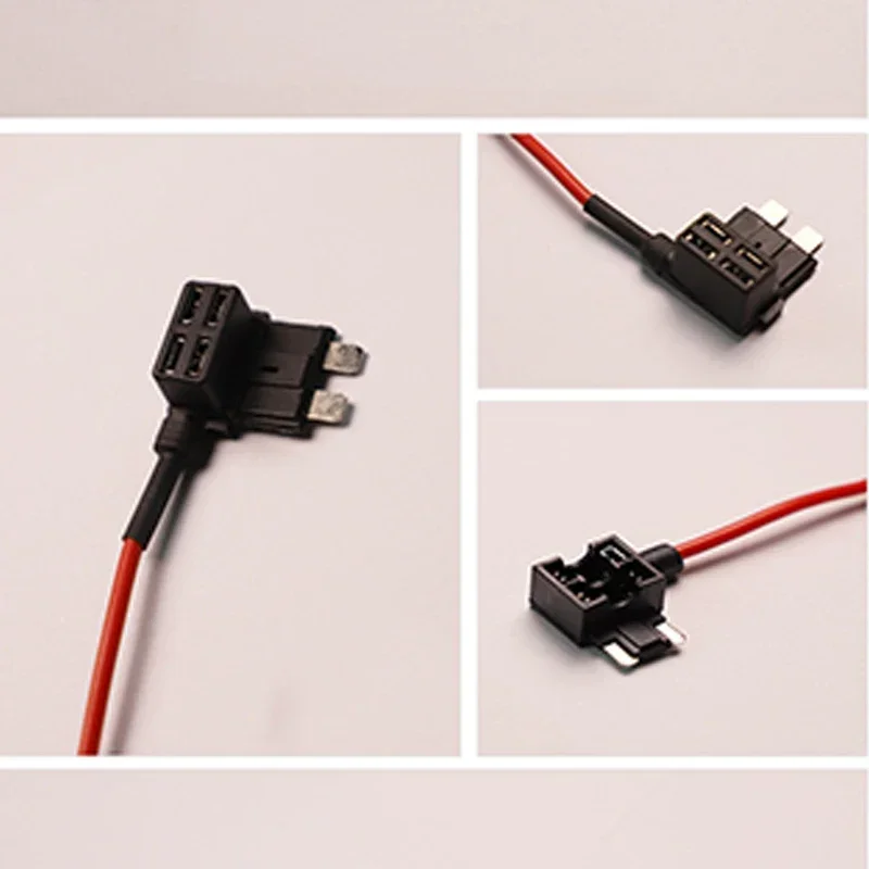 5pcs Car Fuse Box Electrical Outlet Circuit Slim Mini Blade Fuse Holder Fuse Plug with Wire Car Electronics Parts