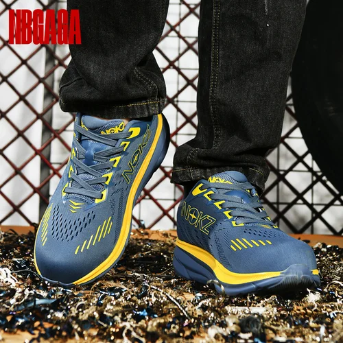 Imagen 2 del producto Zapatos de seguridad para hombre, zapatillas de trabajo ligeras con punta de acero, antideslizantes, resistentes al aceite, punción, zapatos de seguridad para construcción Industrial