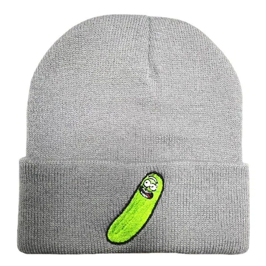 Cucumber Bug Embroidery Multicolor Winter Short Elastic Soft Beanies Skull for Men Women Outdoor Warm Breathable Cap Autumn