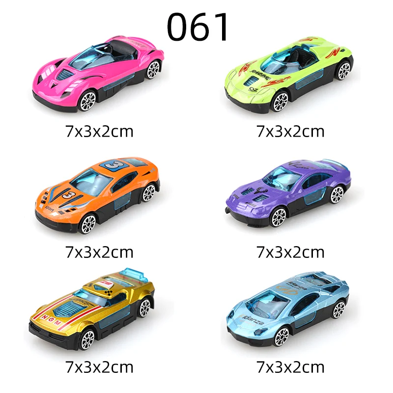 Hoogwaardige mini-speelgoedauto's op schaal 1/64 met sciencefi-thema (6 stuks), gegoten metaal, jongensspeelgoed, traagheidsaangedreven auto