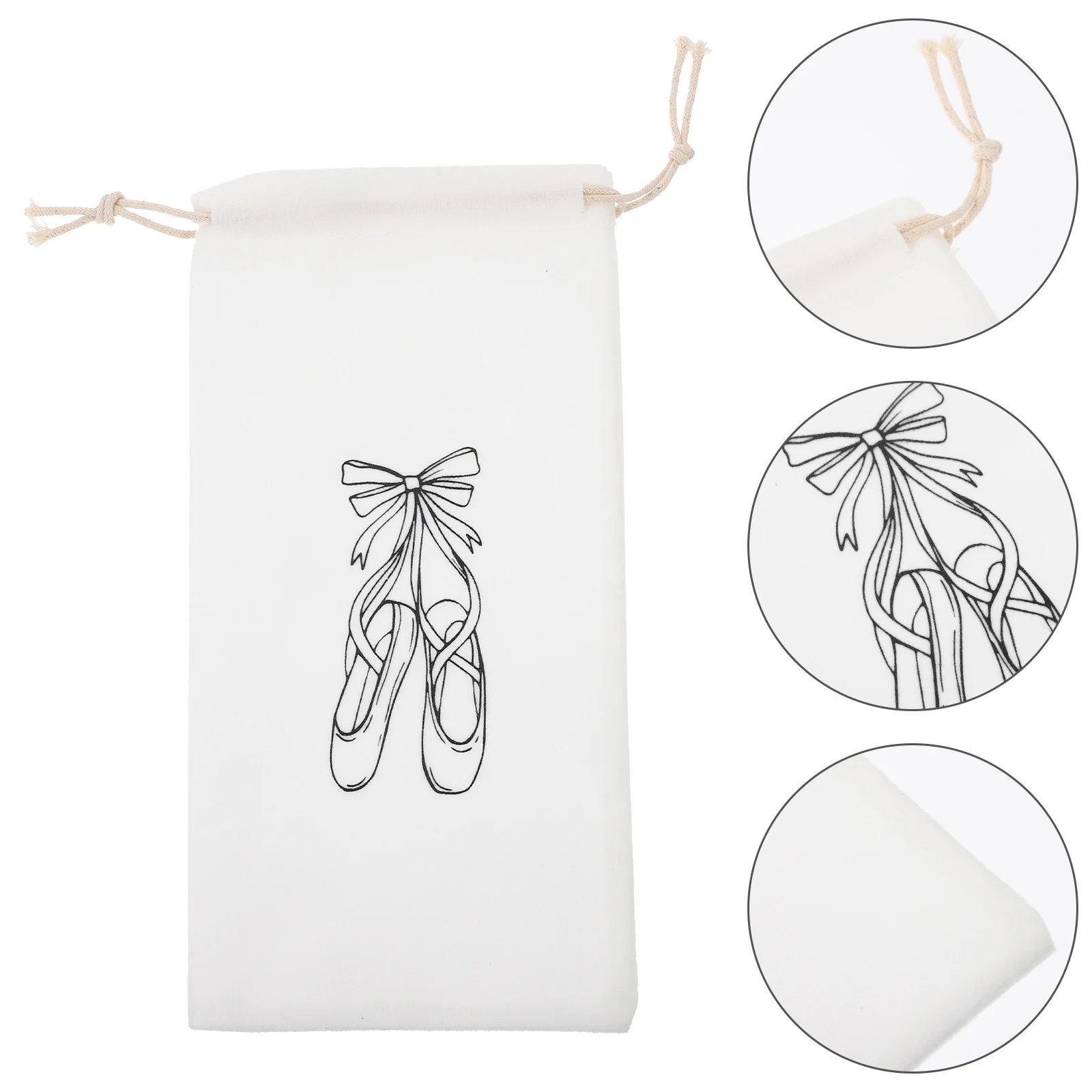 

3pcs Drawstring Ballet Bags Shoes Bag for Girls Women Washable Drawstring Dance Shoe Storage Flannel Carrier Lightweight