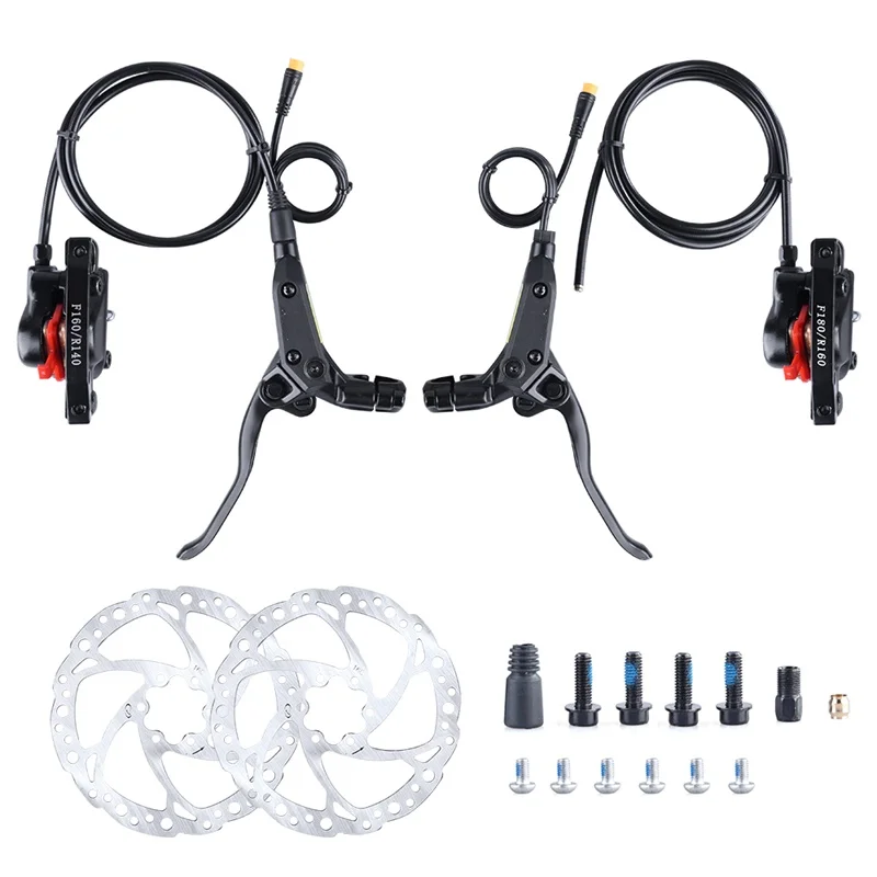 E‑Bike Hydraulic Disc Brake Set w/ Cut‑Off Sensor 3Pin Connector For Bafang BBS Mid‑Drive Motor Front Rear Brake Conversion Kits
