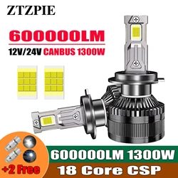 ZTZPIE 6000K HB3 HB4 9005 9006 H1 H7 H4 H11 9012 Bulb Canbus Led Lamp CSP 7750 Power Car Headlight Light Fog Light 600W 300000LM