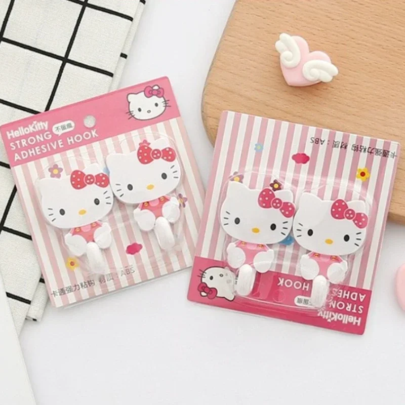 Sanrio Hello Kitty A Hook Cute Cartoon Anime KT Cat Kawaii No Trace A Hook Bathroom Supplies Kitchen Supplies Gift