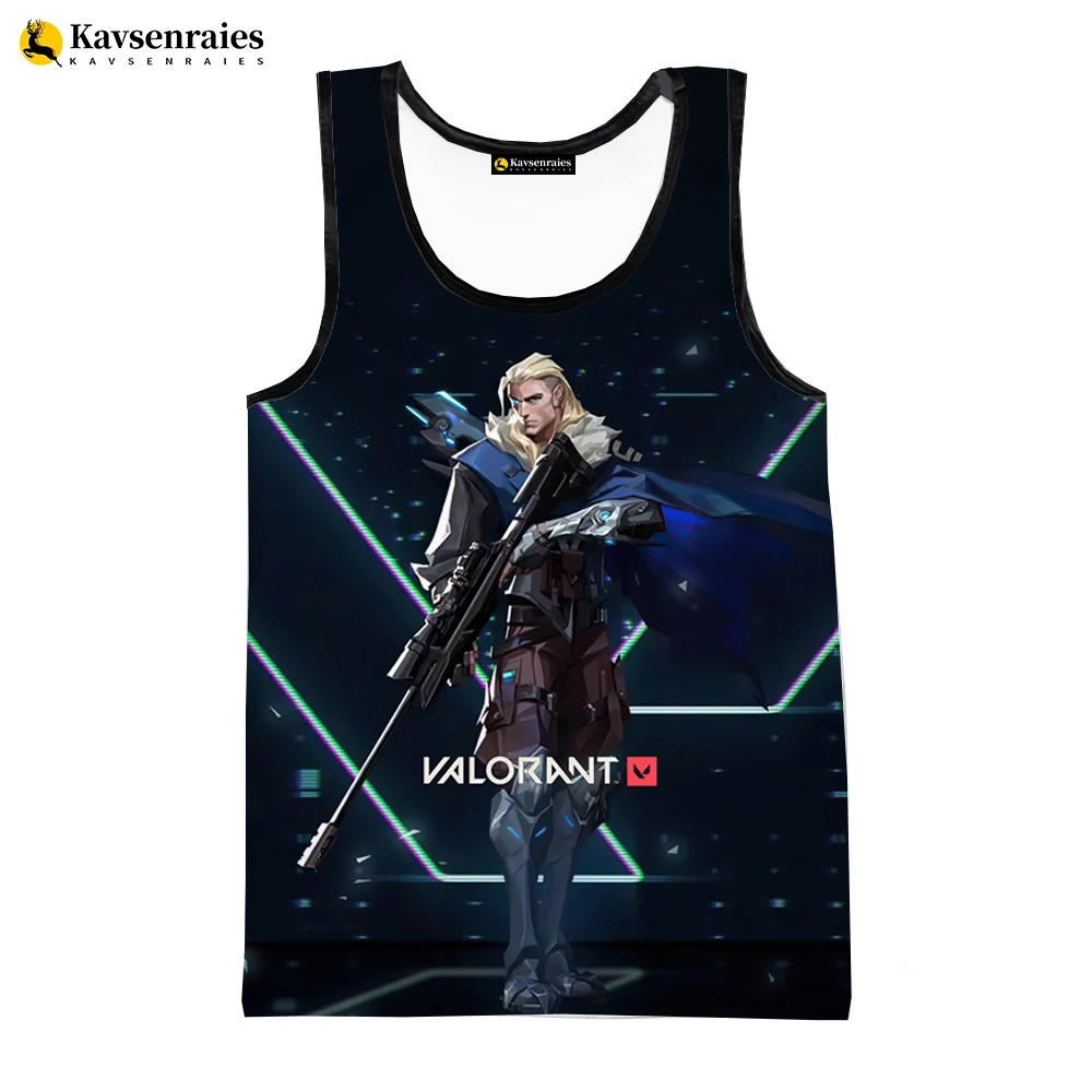 2023 Hot Anime Valorant 3D Print Tank Tops Men Women Harajuku Streetwear Oversized Sleeveless Shirts Men\'s Clothing Ropa Hombre