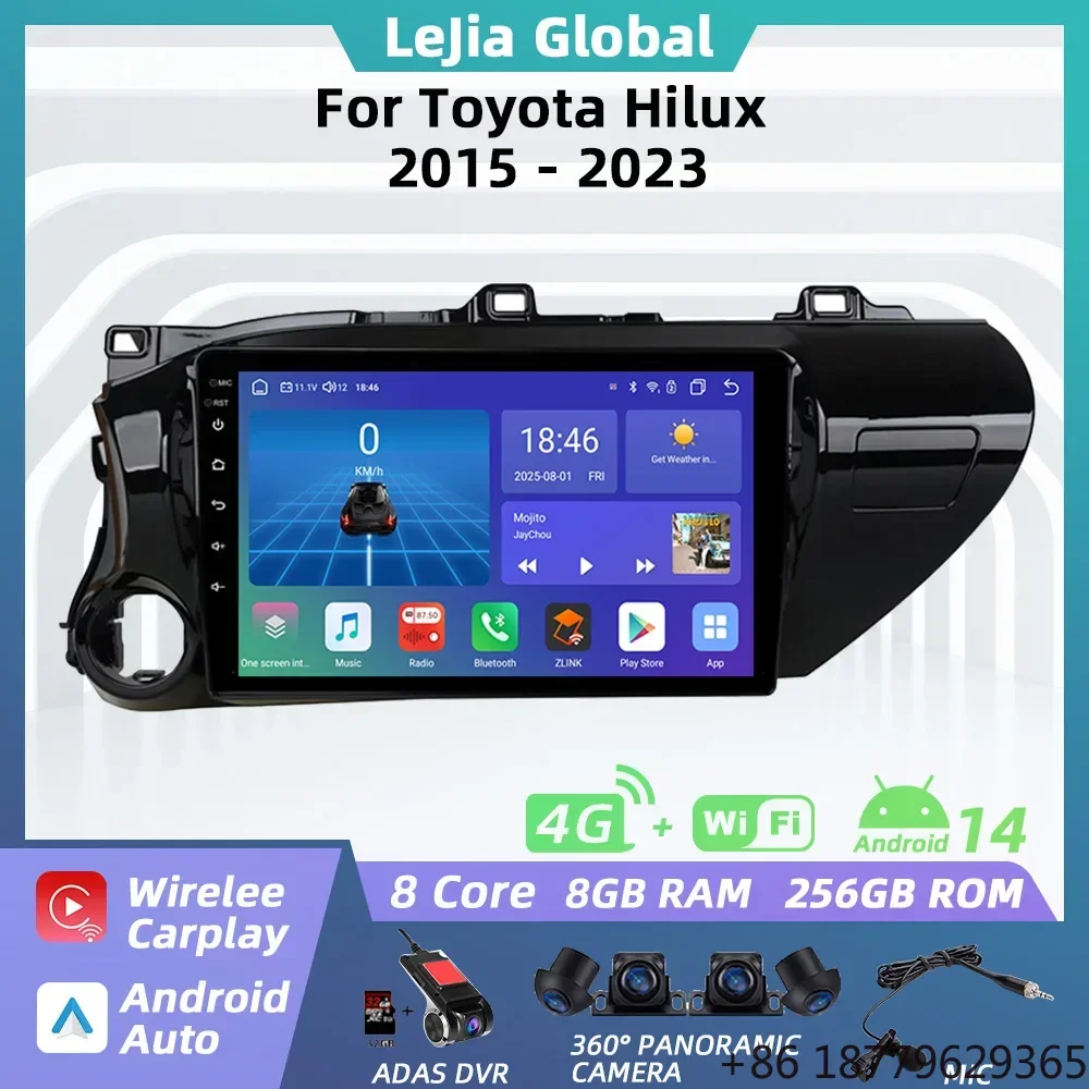 Car Multimedia Player Android Car Radio CarPlay Auto GPS Navigation Stereo 2 Din 4G Pickup Fitment 2015-2023