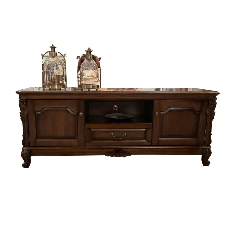 

North American black walnut TV cabinet coffee table combination all solid wood, high-end simple modern Nordic living room