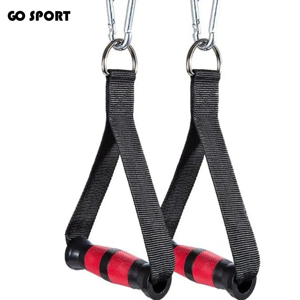 

1 Pair of Multifunction Fitness Resistance Bands Handles Strong Anti-slip Nylon Webbing Grip Puller Handle Wear Resistant TPR