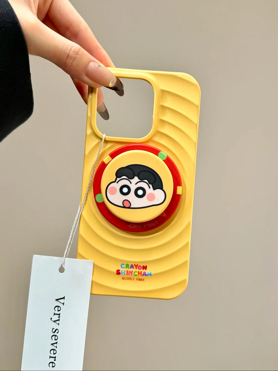 Kawaii تلوين شين تشان نيني نيني حامل مغناطيسي Magsafe جراب هاتف آيفون 16 15 14 13 برو ماكس المغناطيسي قوس الغلاف الصلب