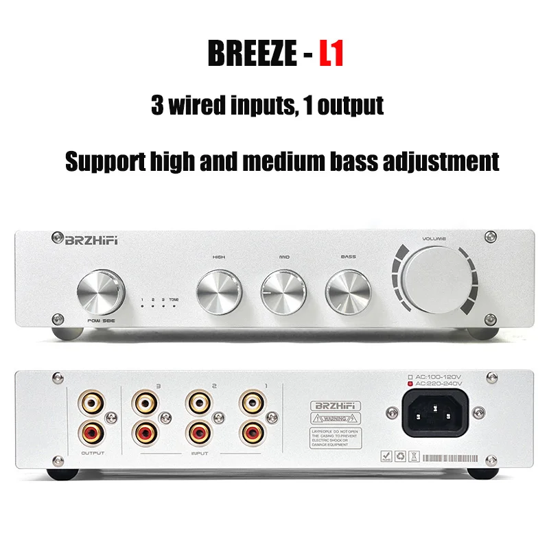 BRZHIFI L1 2.0 Channel HiFi Preamplifier Bluetooth 5.0
