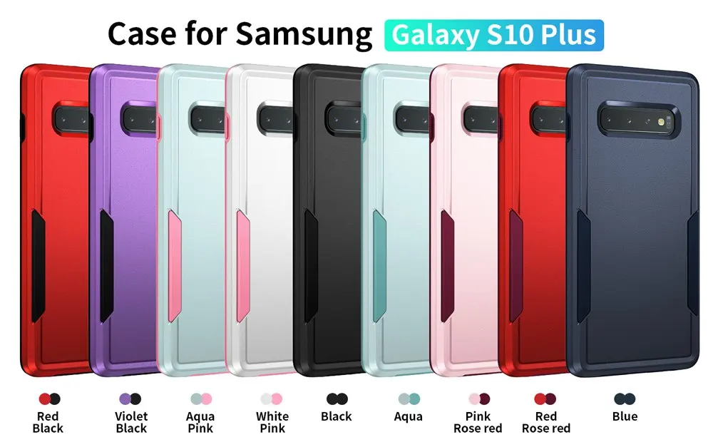 Hülle für Galaxy S10 Plus, stoßfeste Hybrid-Hülle mit zweilagigem Design, harte Abdeckung für Samsung Galaxy S10 Hüllen. – Detail 1