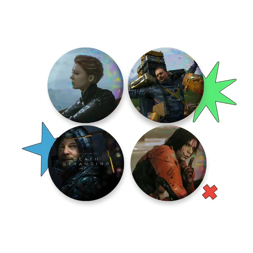 Game D-Death S-Stranding For Badge Custom Laser Hologram Enamel Pin Badge Metal Lapel Brooch For Clothes Bag Accessory Gift