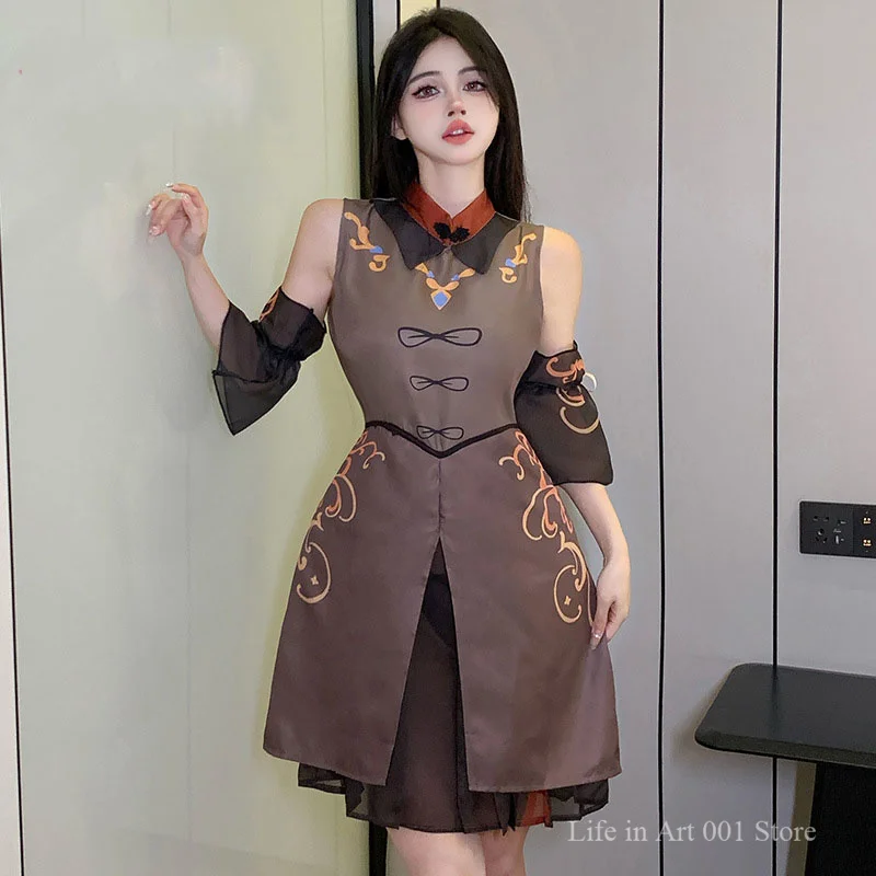 

Sexy Women Dresses Game Genshin Impact Hutao Uniform Cosplay Temptation Anime Lingerie Costume Halloween Party