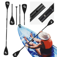 Single Double Ended Paddles Aluminum Alloy 3-Piece Adjustable Kayak Paddle Dual-Purpose Detachable SUP Paddle for Canoe Kayaking