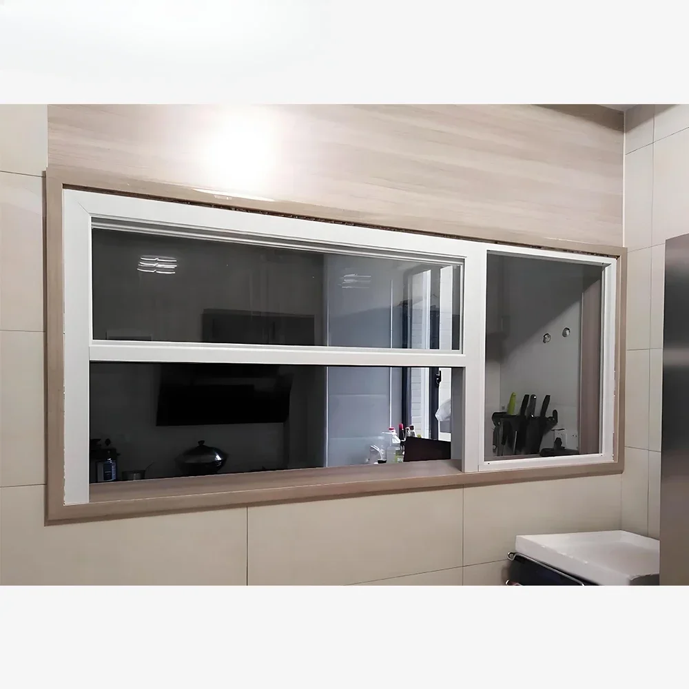

#Single/Double Hung Soundproof Aluminum Alloy Glass Windows Modern Design Sliding Open Style Vertical