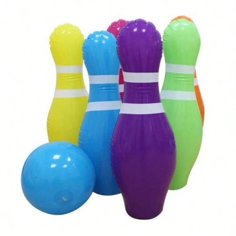 Children's Sports Toys Inflatable Bowling Toys Outdoor Game Toys Colorful Inflatable Bowling Set Family Game Toy Set