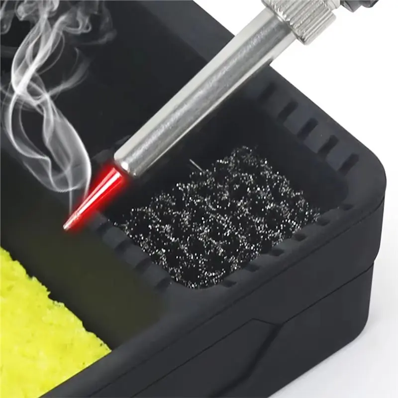 Soldering Iron Tips Cleaning Tool Steel Brush/Sponge/Copper Wire Welding Head Tin Slag Remove Cleaner Tool