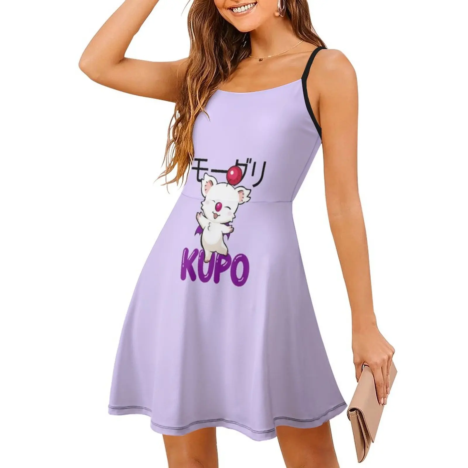 كوبو! فستان بوهيمي عتيق بأكمام منتفخة أو خيارات بدون أكمام للنساء فستان Kupo Moogle Final Fantasy Cute Kawaii Party #3