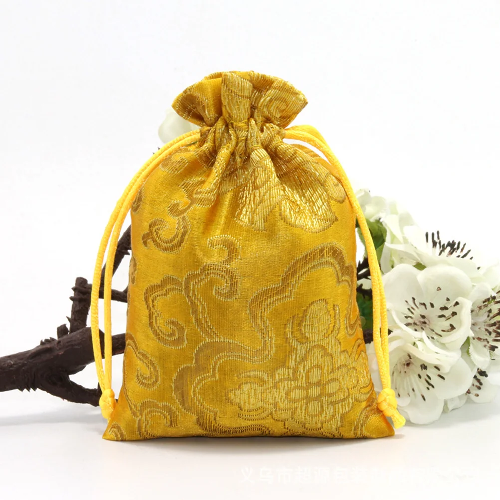 

12Pcs Embroidered Drawstring Bags Chinese Style Gift Packaging Cotton Linen Wedding Candy Party Favor Jewelry Storage Pouches