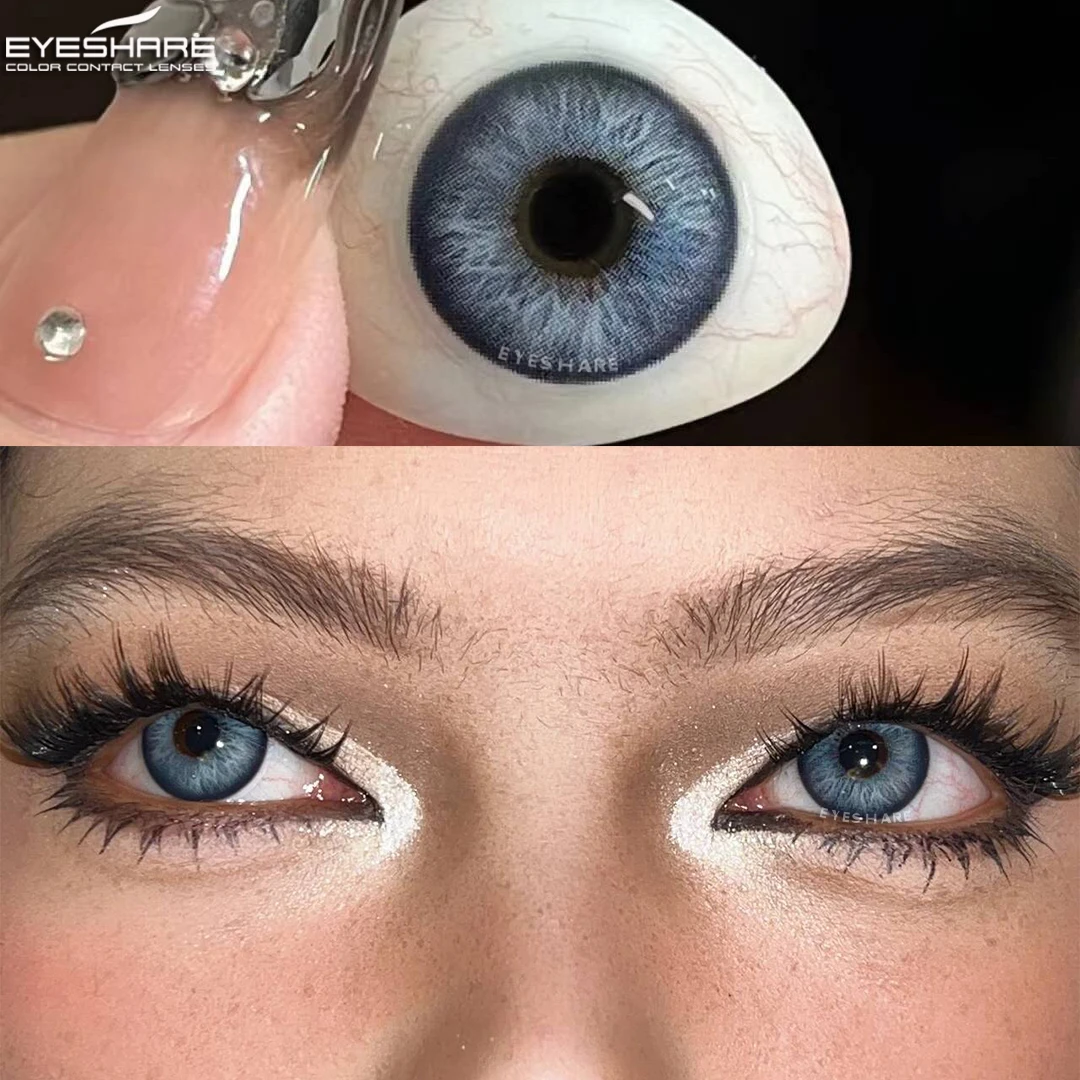 EYESHARE NEW Blue Contact Lenses Colored Contacts Lenses for Eyes Brown Lens Colorful Makeup Green Contacts Yearly 2pcs/pair