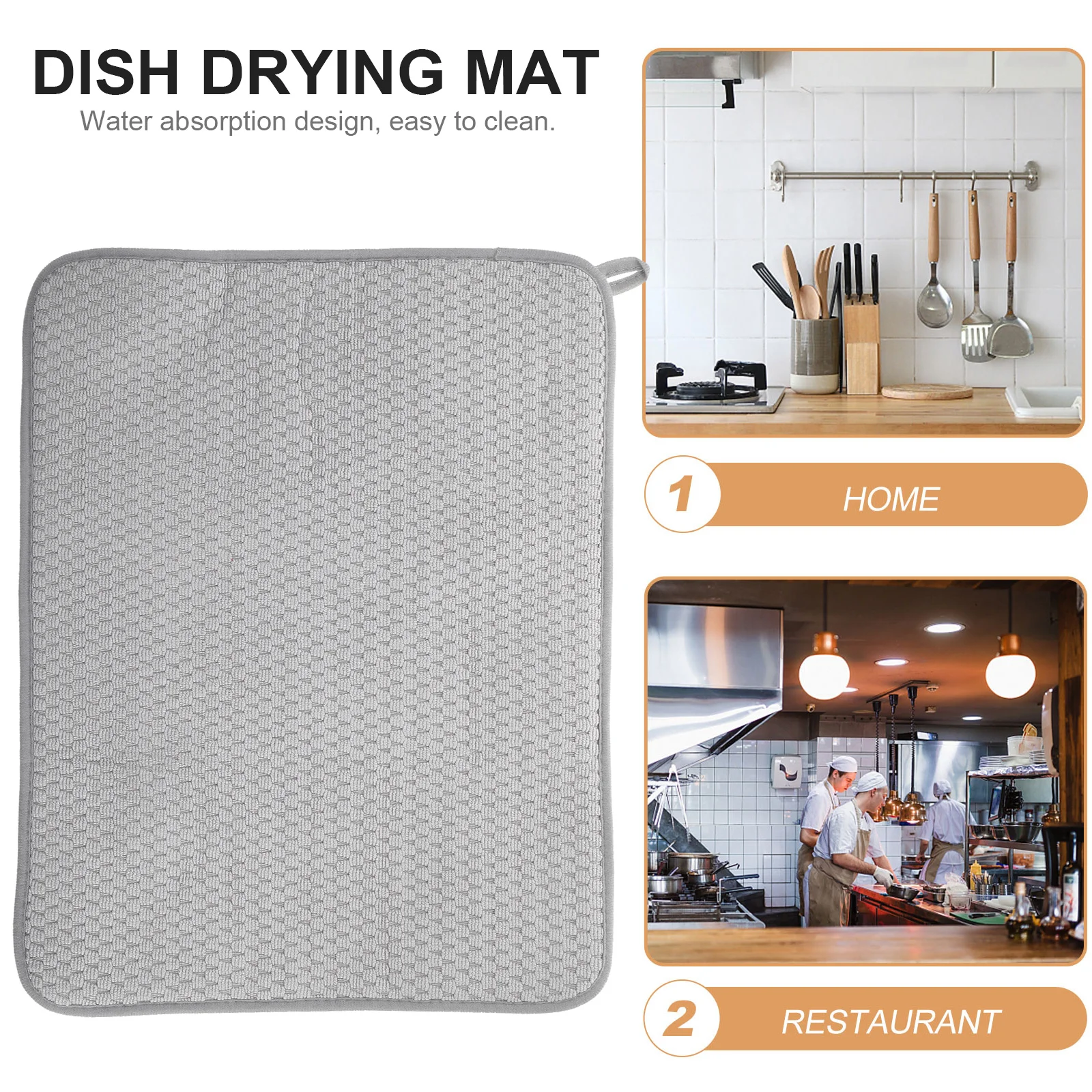 

Кухонный коврик для сушки водопоглощающей микрофибры, многоразовый термостойкий нескользящий коврик для сушки посуды для раковины на столешнице