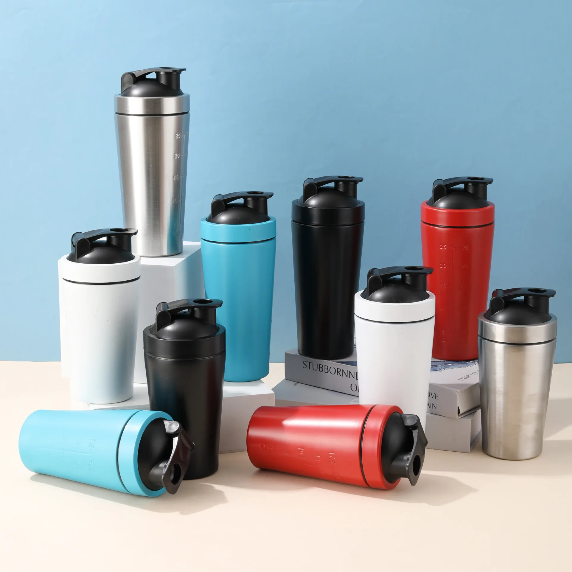 Stainless Steel Protein Shaker Cup Portable Fitness Sports Mug Nutrition Shakers Cup Water Bottles Water Cup Portable Shakers