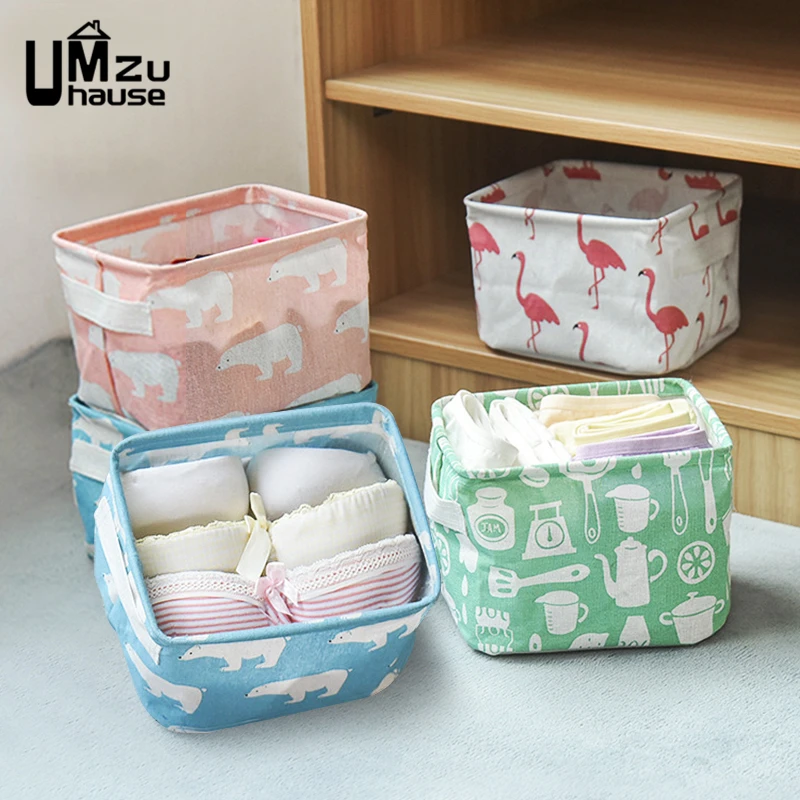 Underwear Socks Box Bra Cosmetic Makeup Sundries Storage Collapsible Basket Desk Desktop Bins Wardrobe Closet Drawer Organizers