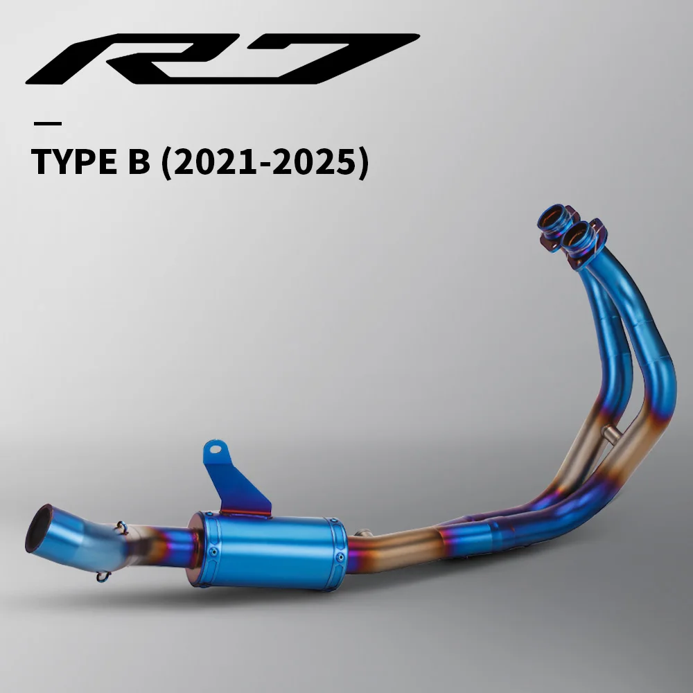 Uitlaatsysteemset van roestvrij staal voor R7 FZ07 XSR7 K10 2021-2025, geschikt voor motorfietsen, hoge prestaties, compleet.