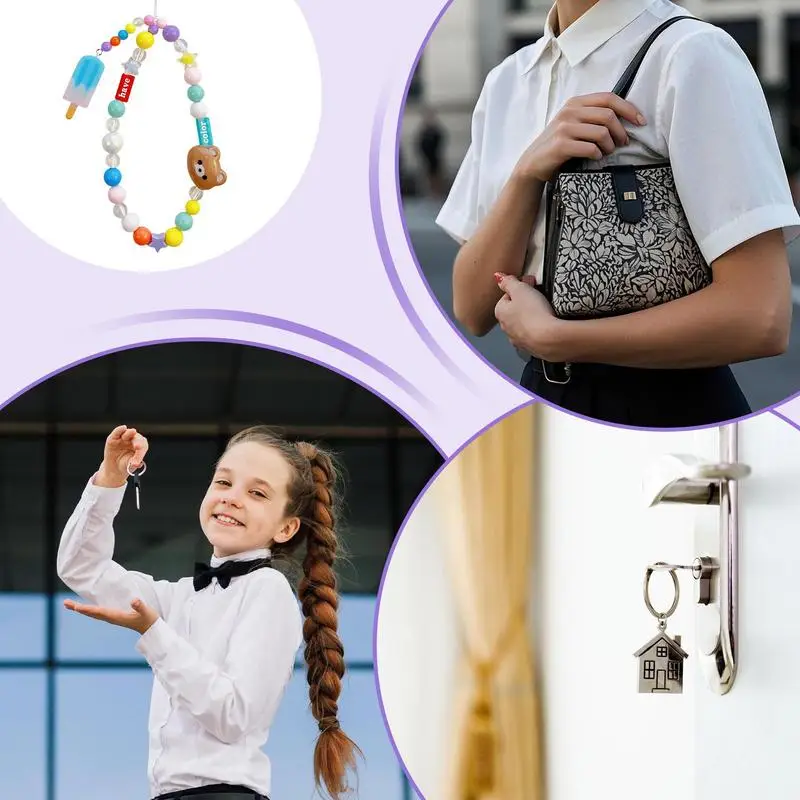 Phone Charm Aesthetic Cell Phone Chain Strap Beaded Cute Charm for Cellphone Purse Backpack Bag Wallet Key Chain Stylish