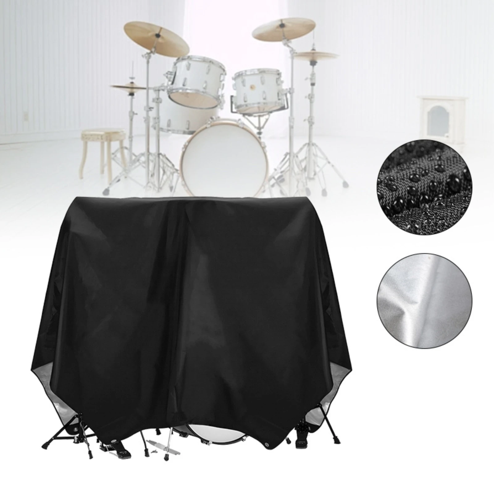 Drum Set Dust Cover Water-Resistant Drum Kit Dust Cover Lightweight Portable for Drummers, Home Studio, Rehearsal Space