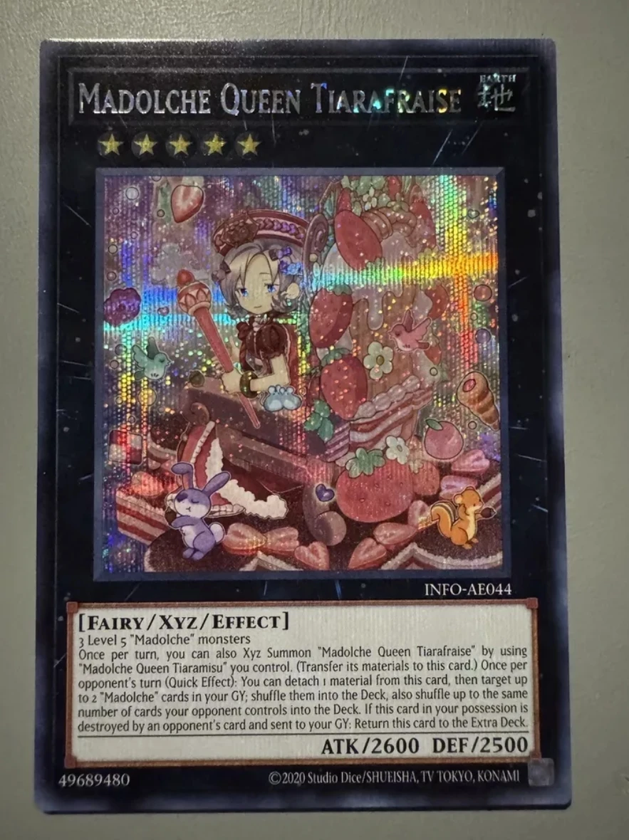 Yugioh KONAMI Duel Monsters INFO-AE044 Madolche Queen Tiarafraise Secret Rare Asian English Collection Mint Card