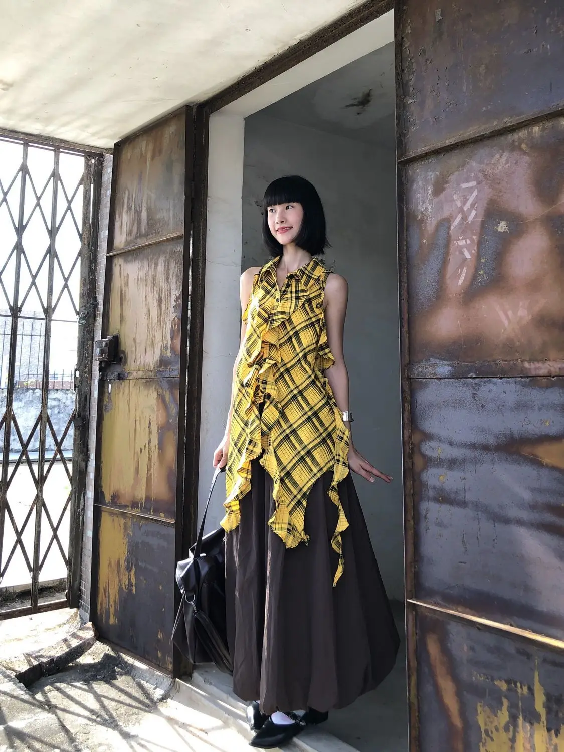 

Onalippa Two Piece Set Summer New Korean Version Sleeveless Irregular Long Vest Top Half Body Skirt Mid Length Sweet Spicy Trend