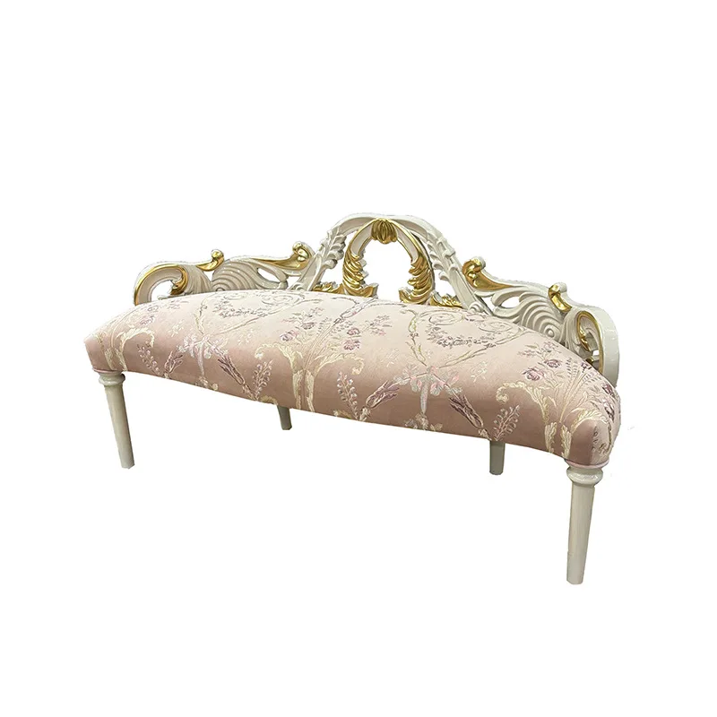 French end stool, European fabric beauty couch, new embroidery recliner, lazy chair, bedroom shoe changing stool