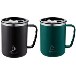 500ml Thermos Mug 304 Stainless Steel Coffee Cup With Handle Leak-Proof Vacuum Flask Insulated Cup Portable Thermal Water Bottle