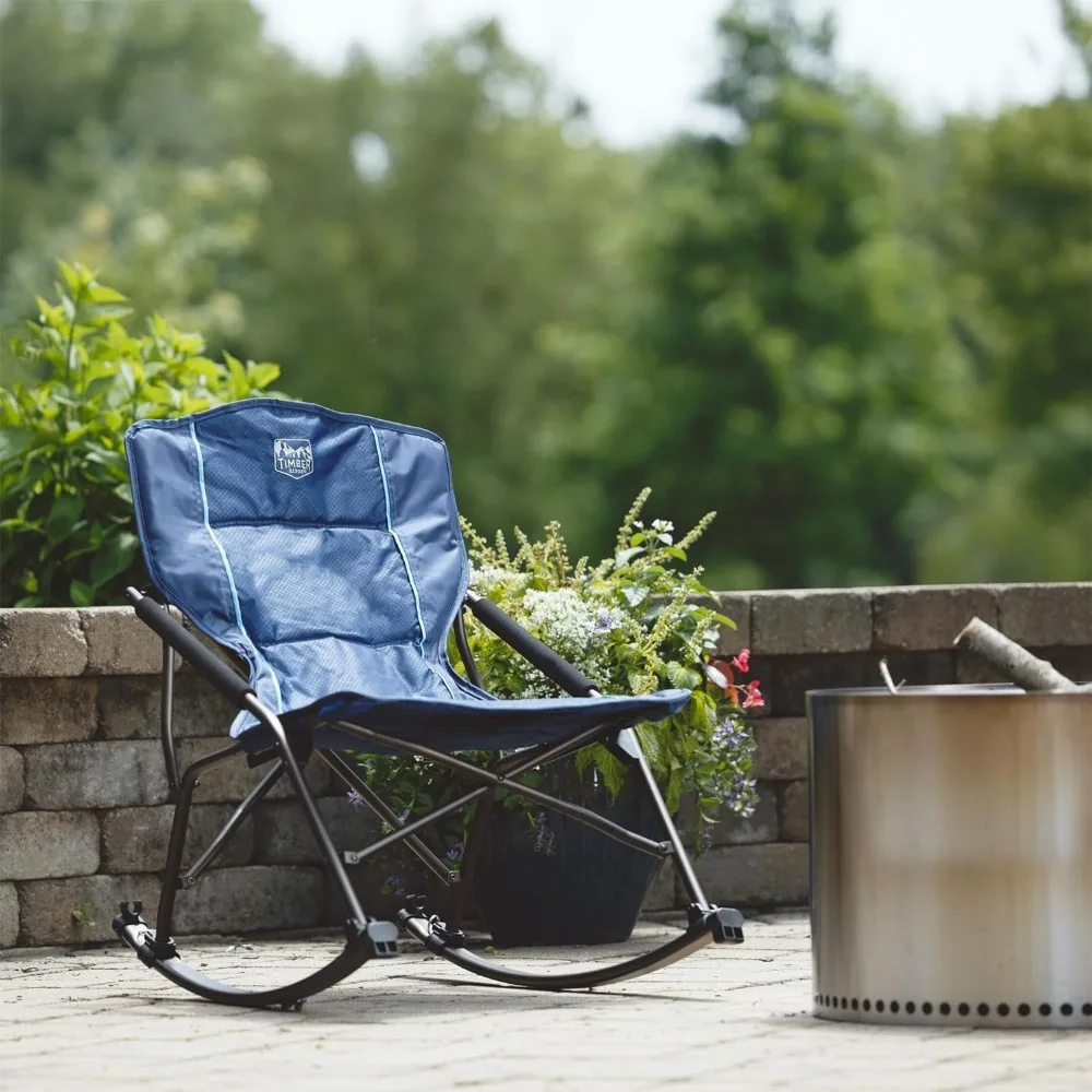 Klappbarer Schaukel campings tuhl mit harten Armlehnen, tragbare Außen wippe für Terrasse, Garten, Rasen,