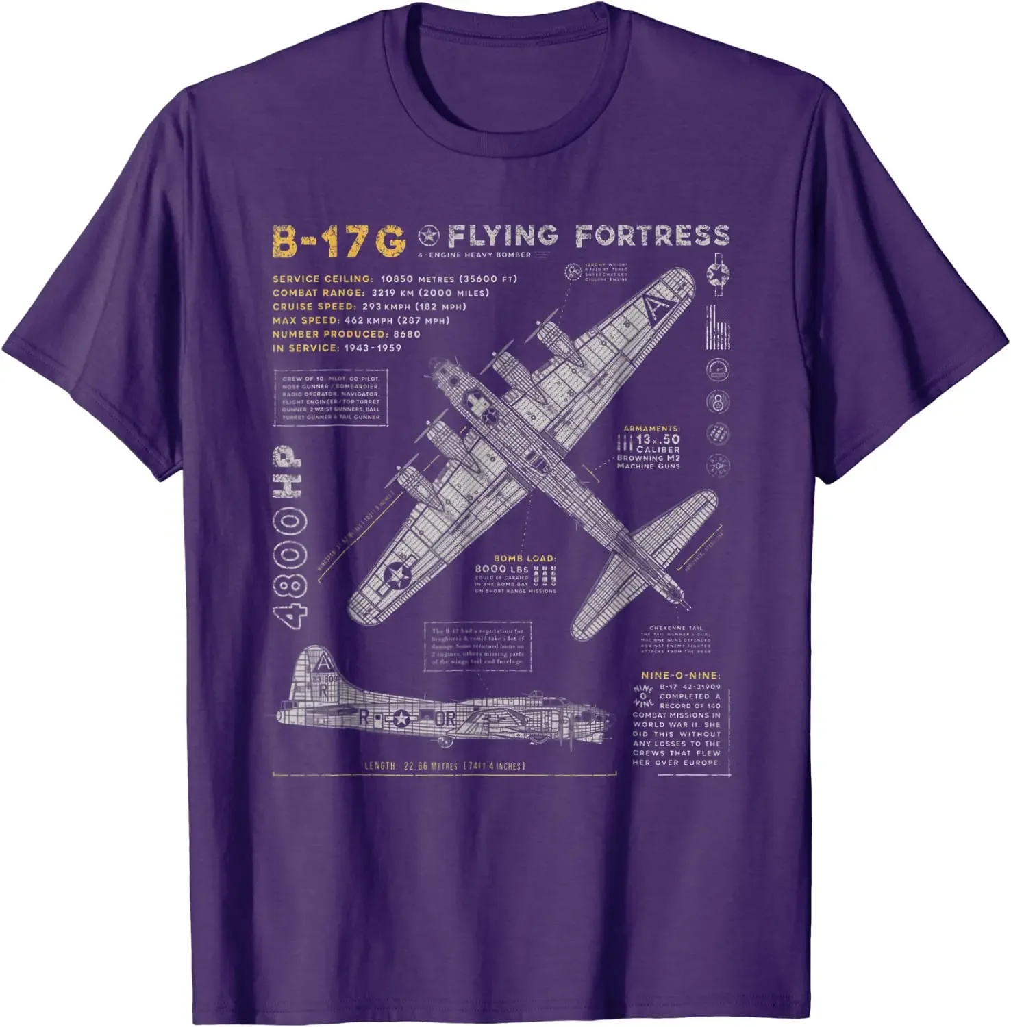 B-17 Flying Fortress WW2 B-17G Bomber Men T-Shirt Short Sleeve Casual 100% Cotton O-Neck Summer T Shirts harajuku men\'s t-shirts