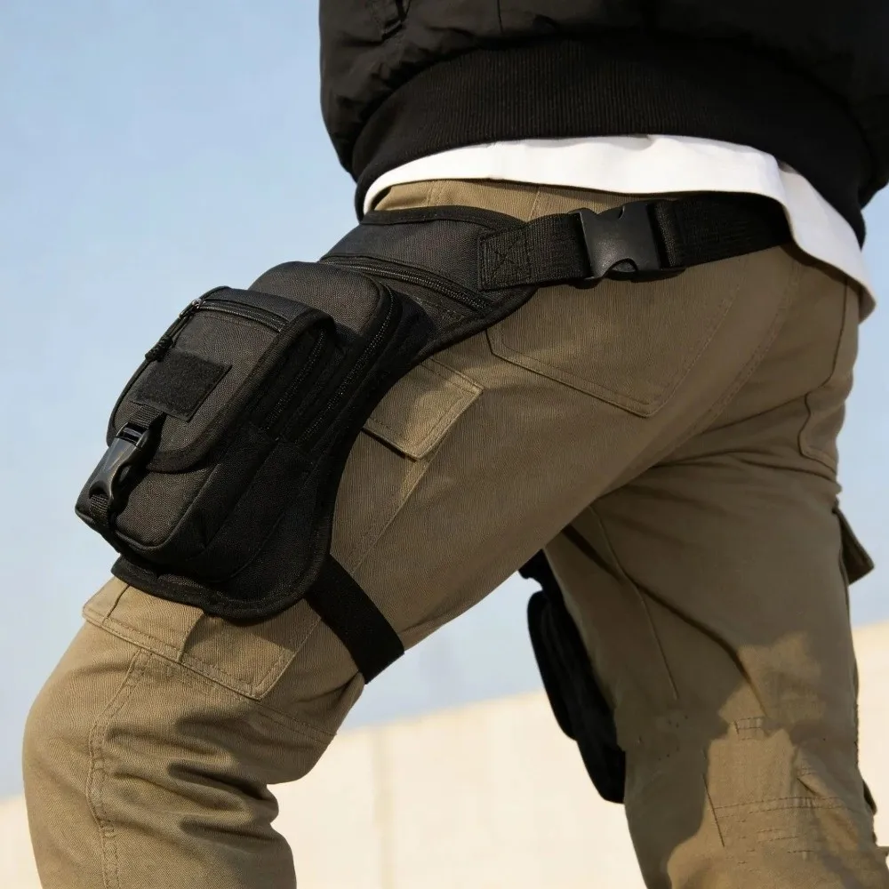 Unisex Multifunctional Motorcycle Thigh Bag Portable Waterproof Thigh Pack Adjustable Strap Drop Leg Bag Motorcycle Riding
