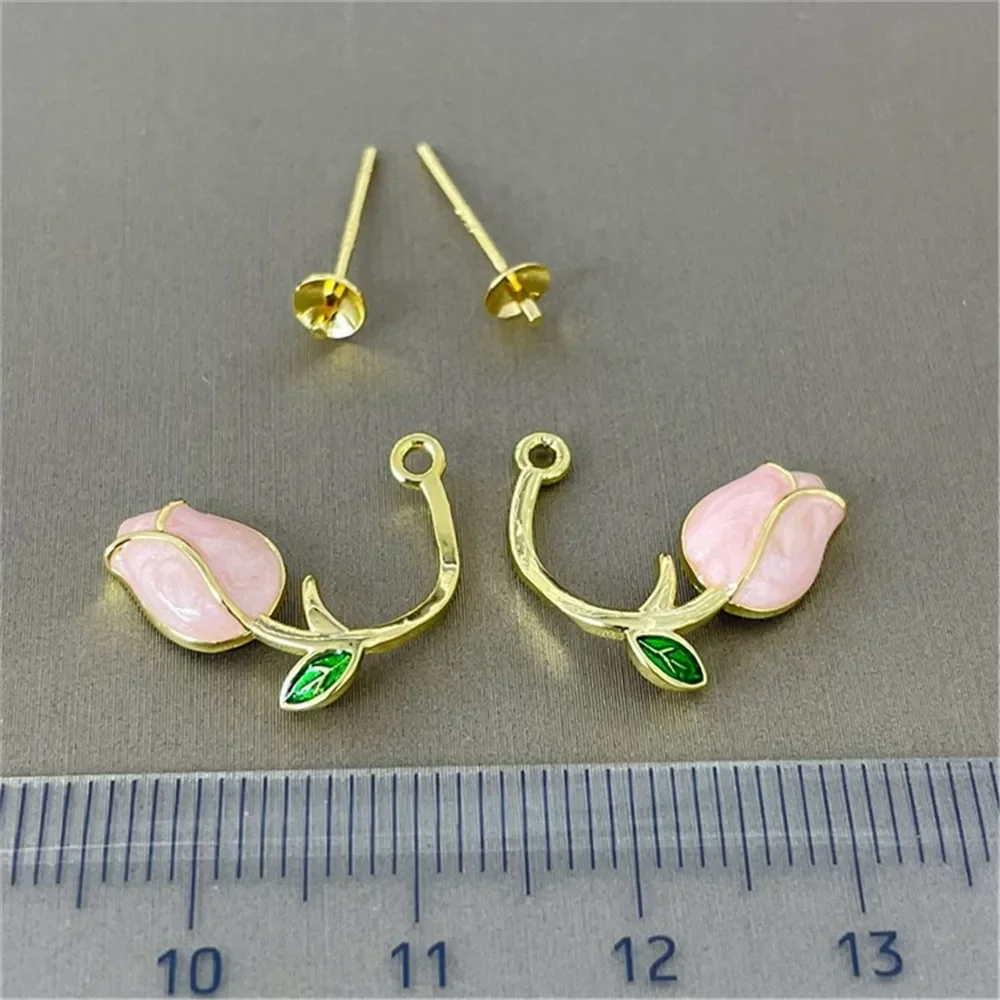 

18K Gold Color Earrings Hoops High Quality Jewelry Making Supplies Diy Findings Accessories No Pearl E236