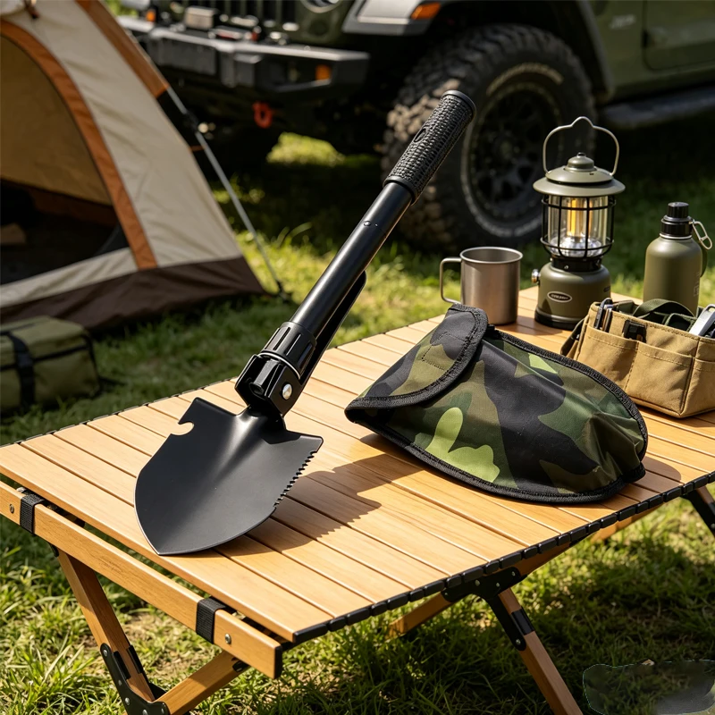 1PC Engineer Shovel Military Shovel Outdoor Multifunctional Folding Military Shovel Vehicle Camping Fishing Shovel Pickaxe