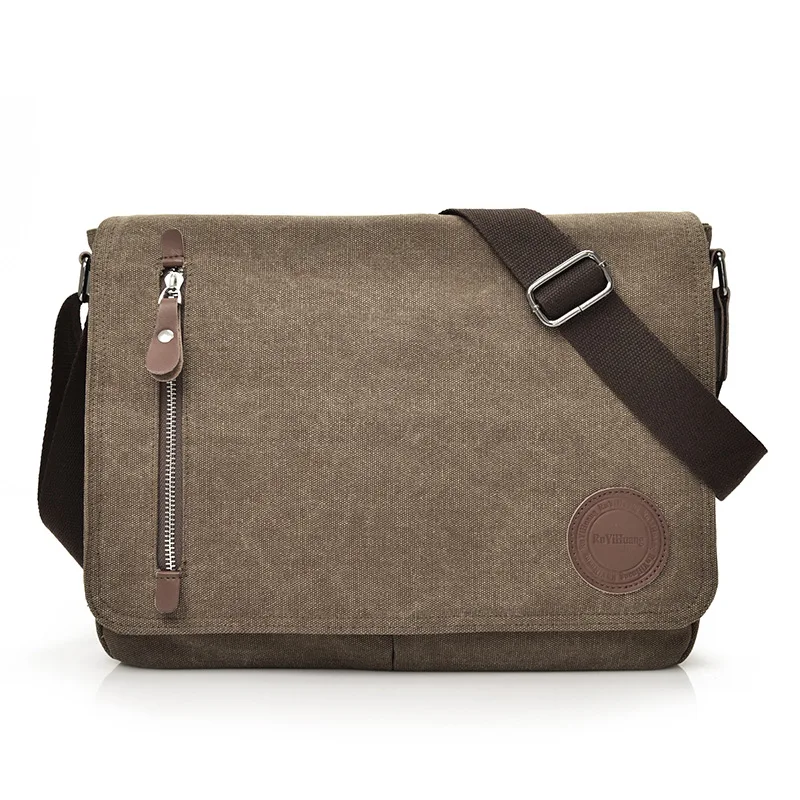 Hoyinlove 2023 Europese En Amerikaanse Mannen Tassen Trendy Canvas Tassen Casual Schoudertassen Grote Capaciteit Crossbody Tassen