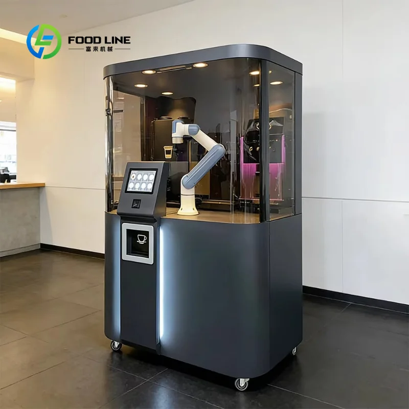 Customized Robot Barista Coffee Vending Machine Stable Compressor Cooling 20‑150 Cups Capacity Coin Operated Equipment