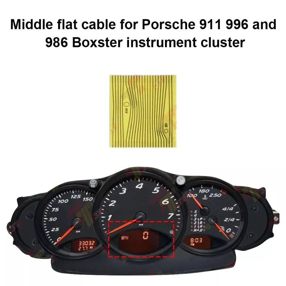 Dashboard Middle Flat cable for Porsche 911 996 and 986 Boxster instrument cluster Pixel Repair Tool